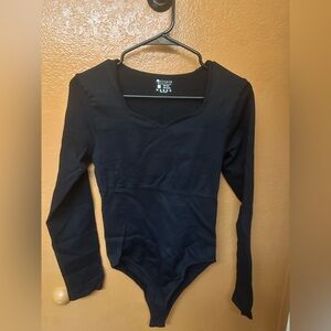 Black Compression Long Sleeve Bodysuit